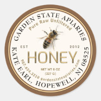 Realistic Bee Pure Raw Local Embossed Text Honey
