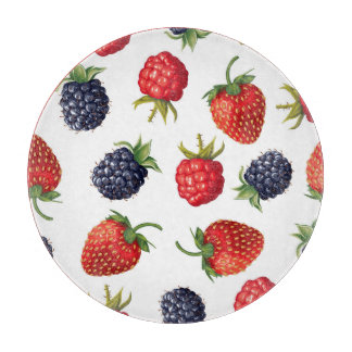 Realistic Berries Delicious Seamless Pattern Cutting Board