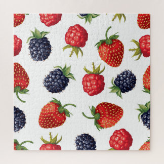 Realistic Berries Delicious Seamless Pattern Jigsaw Puzzle