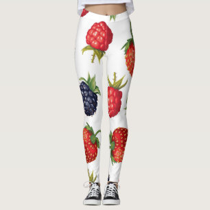 Realistic Berries Delicious Seamless Pattern Leggings