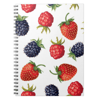 Realistic Berries Delicious Seamless Pattern Notebook