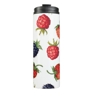 Realistic Berries Delicious Seamless Pattern Thermal Tumbler