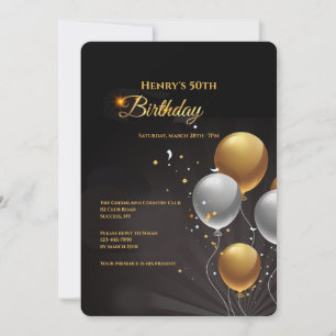 Realistic Birthday Balloons Invitation