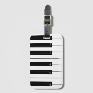 Realistic Black White Piano Keyboard Keys Luggage Tag