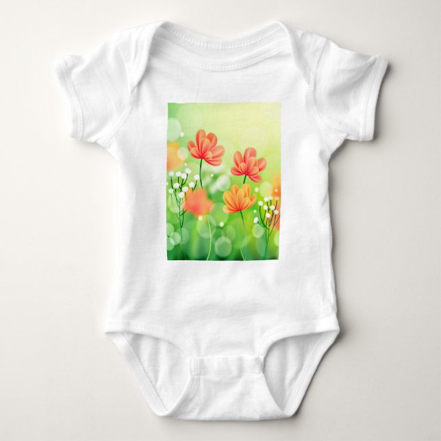 Realistic Blurred Spring Background-52374 Baby Bodysuit (Front)