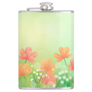 Realistic Blurred Spring Background-52374 Hip Flask