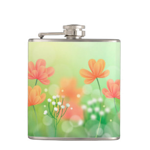 Realistic Blurred Spring Background-52374 Hip Flask