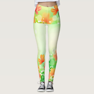 Realistic Blurred Spring Background Leggings