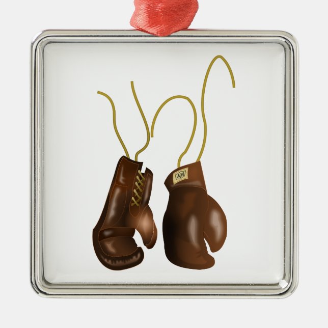 Realistic Boxing Gloves Metal Tree Decoration (Front)
