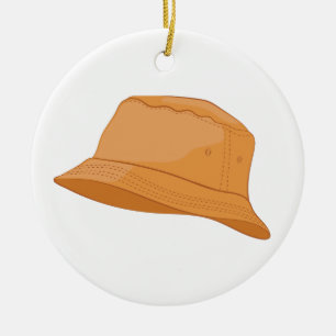 Realistic Bucket Hat Ceramic Tree Decoration