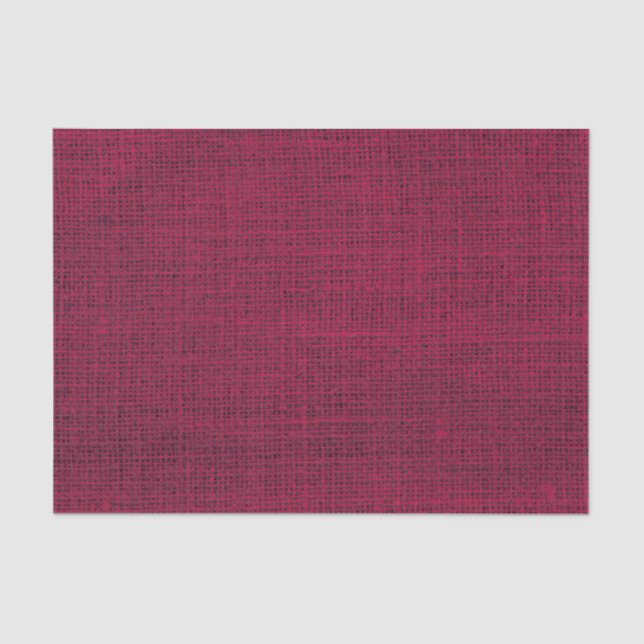    Realistic Burlap Rustic Simple Magenta Burgundy Tissue Paper (Front)
