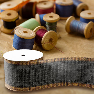  Realistic Burlap Texture Simple & Rustic Charcoal Grosgrain Ribbon