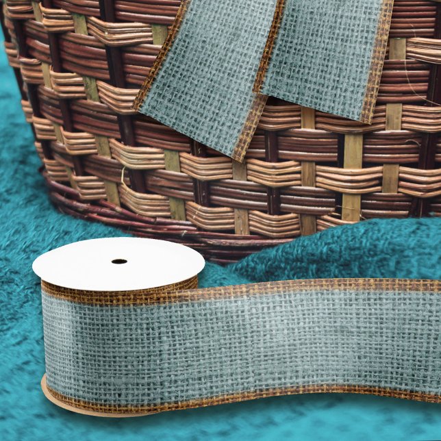  Realistic Burlap Texture Simple Rustic Sage Green Satin Ribbon (Creator Uploaded)