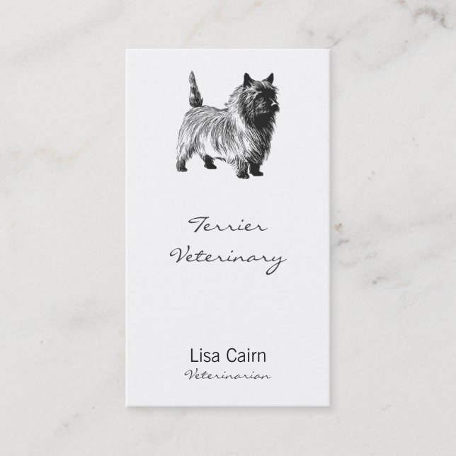 Realistic Cairn Terrier Canine Schedule Appointment Card (Front)
