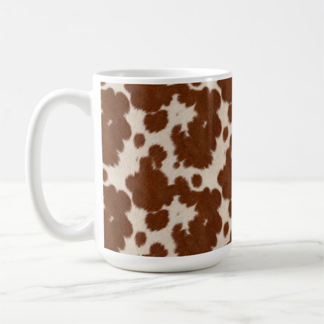Realistic Calf Hide Pattern Coffee Mug (Left)