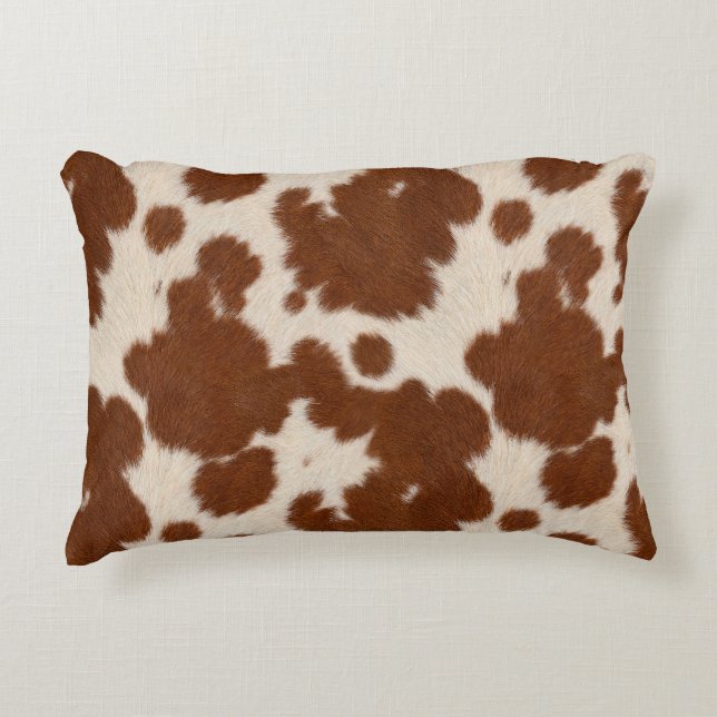 Realistic Calf Hide Pattern Decorative Cushion (Front)
