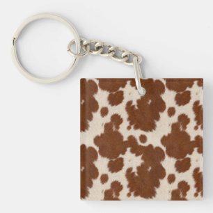 Realistic Calf Hide Pattern Key Ring
