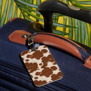 Realistic Calf Hide Pattern Luggage Tag