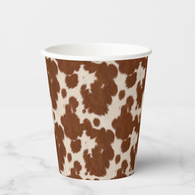 Realistic Calf Hide Pattern Paper Cups (Front)