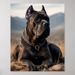 Realistic Cane Corso Portrait Strong Guardian Dog Poster