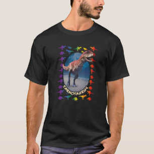 Realistic Carnotaurus Dino Idea Rainbow Dinosaur T-Shirt