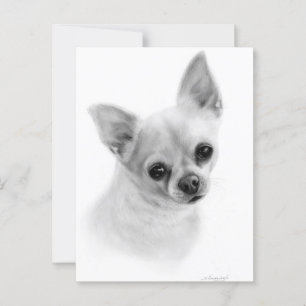 Realistic Chihuahua Portrait - Oil Painting Postcard