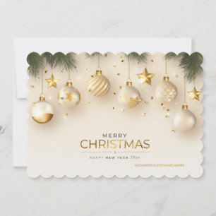 Realistic Christmas Ornaments Holiday Card