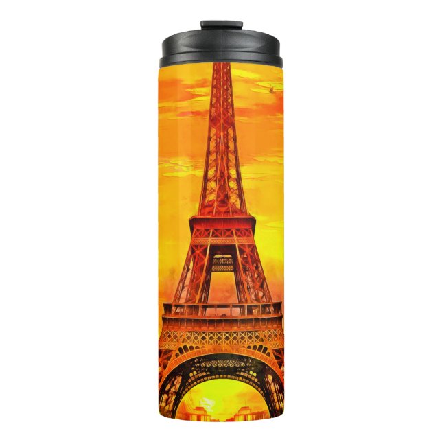 realistic colourful oil painting of Eiffel tower i Thermal Tumbler (Front)