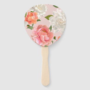 Realistic Colourful Spring Flower Pattern Hand Fan