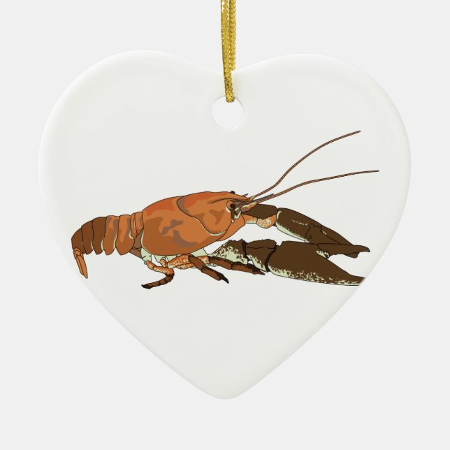 Realistic Crayfish/Crawdad Ceramic Tree Decoration (Front)