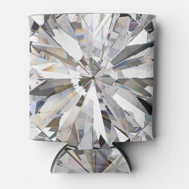 Realistic Diamond: 3D Close-Up Can Cooler (Front)