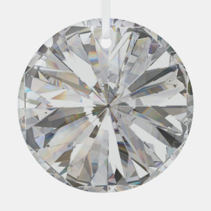 Realistic Diamond: 3D Close-Up Glass Tree Decoration