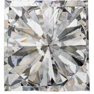 Realistic Diamond: 3D Close-Up Shower Curtain