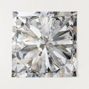 Realistic Diamond: 3D Close-Up Tapestry