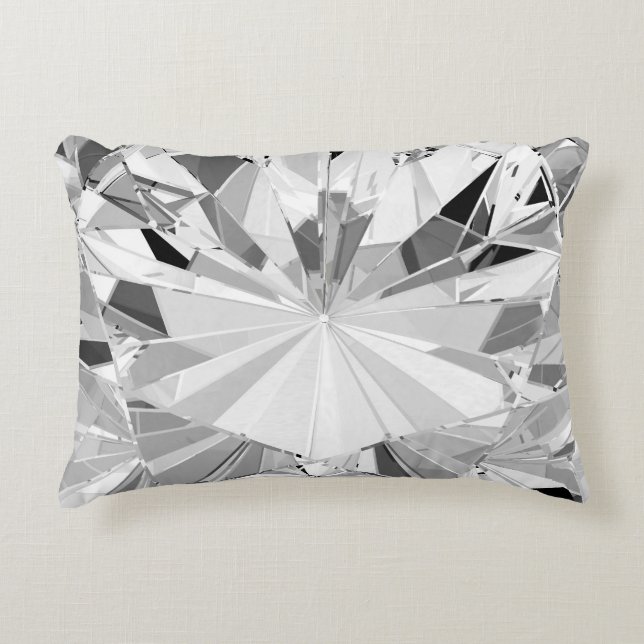 Realistic Diamond: 3D Texture Close-Up Decorative Cushion (Front)
