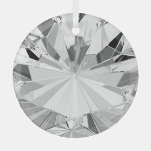 Realistic Diamond: 3D Texture Close-Up Glass Tree Decoration