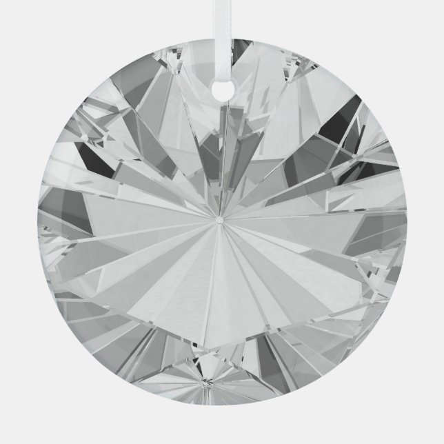 Realistic Diamond: 3D Texture Close-Up Glass Tree Decoration (Front)