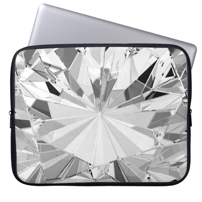 Realistic Diamond: 3D Texture Close-Up Laptop Sleeve (Front)