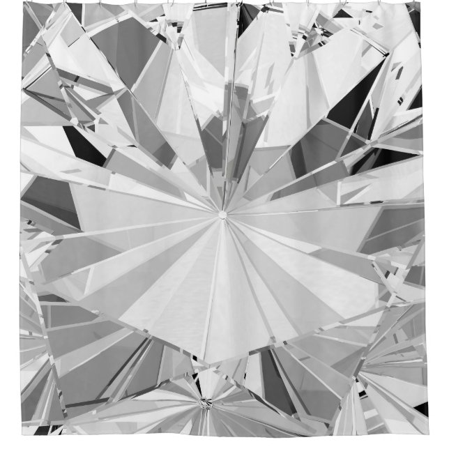 Realistic Diamond: 3D Texture Close-Up Shower Curtain (Front)