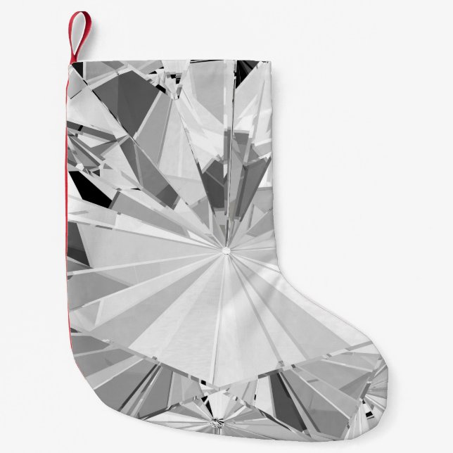 Realistic Diamond: 3D Texture Close-Up Small Christmas Stocking (Front)