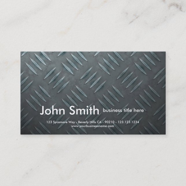 realistic diamondplate business card (Front)