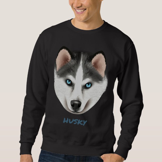 Realistic Dog Husky Portrait Sweatshirt (Front)