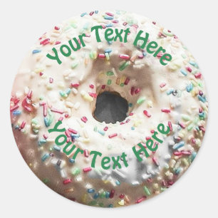 Realistic Doughnut with Rainbow Sprinkles Classic Round Sticker