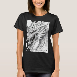 Realistic Dragon Drawing Sticker  T-Shirt