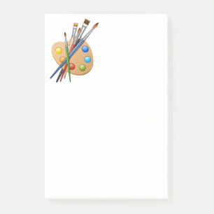 Realistic Drawing Artist Palette Post-it Notes