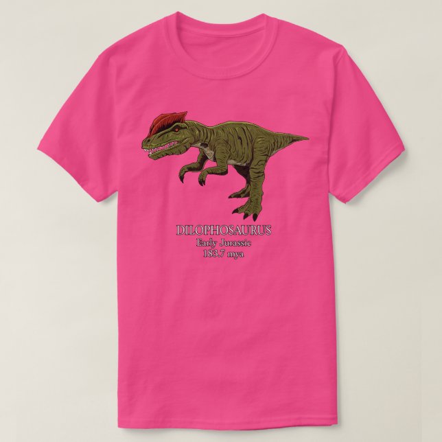 Realistic drawing of Dilophosaurus T-Shirt (Design Front)