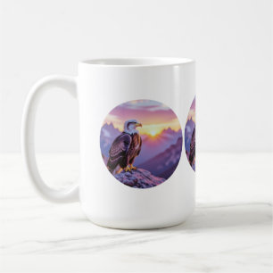 Realistic Eagle on Rock – Majestic Wildlife Scene Coffee Mug