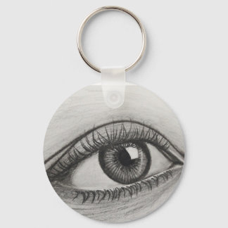 Realistic Eye Pencil Sketch Keychain - Artistic Ha