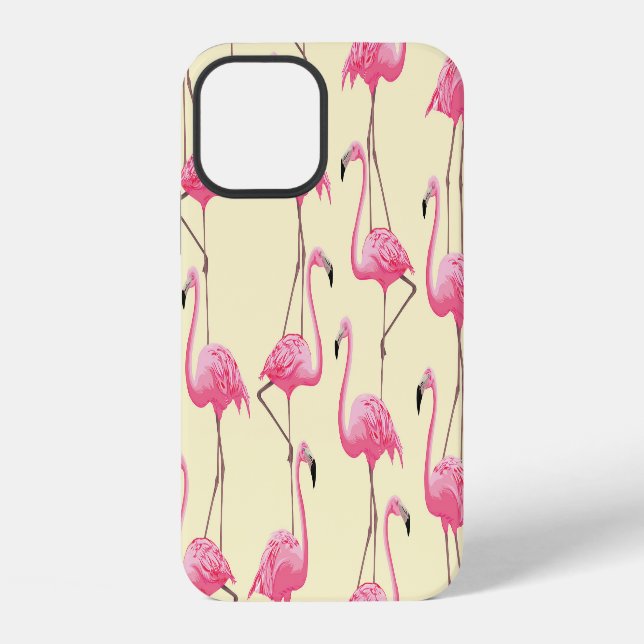Realistic Flamingo Bird Vertical Pattern iPhone Case (Back)