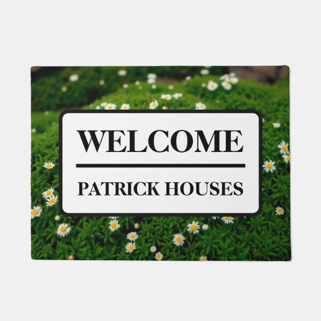Realistic Forest Moss & Daisy Doormat (Front)